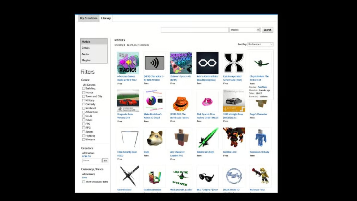 Tìm Decal ID trên website Roblox