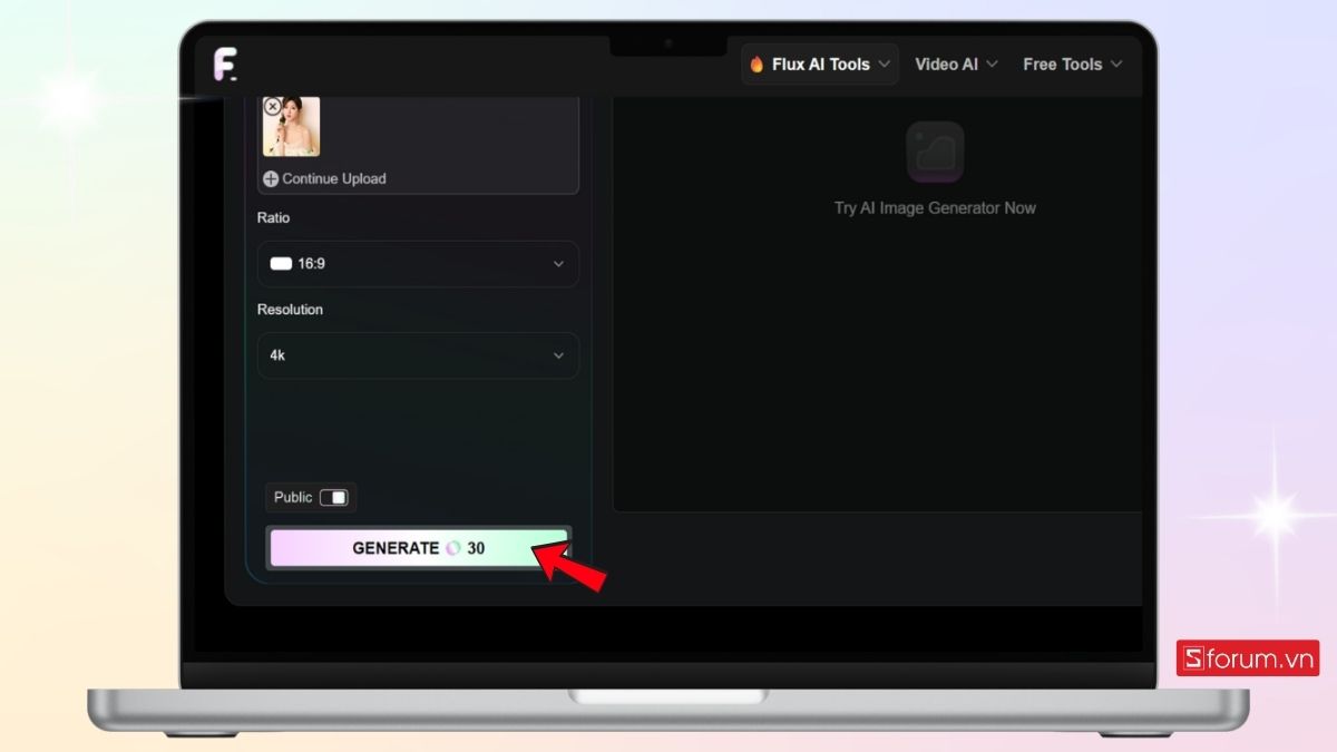 Nhấn Generate để tạo ảnh
