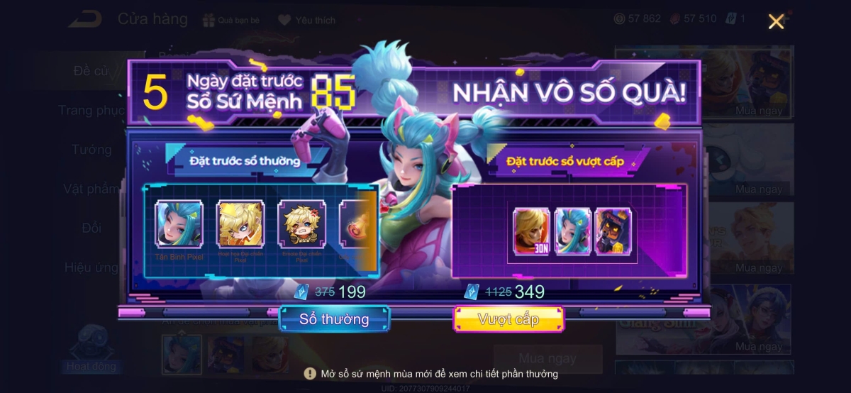 Đặt trước SSM mùa 85