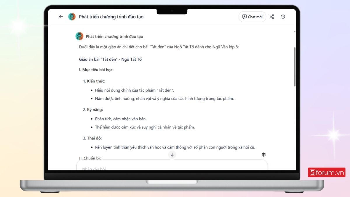 Bản giáo án được ChatbotX soạn thảo