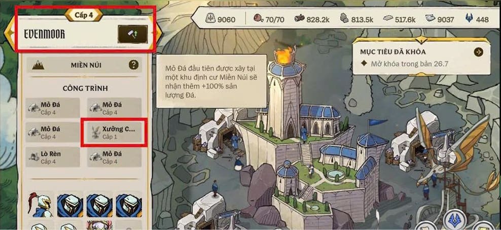 Khu vực farm an toàn Evenmoor 