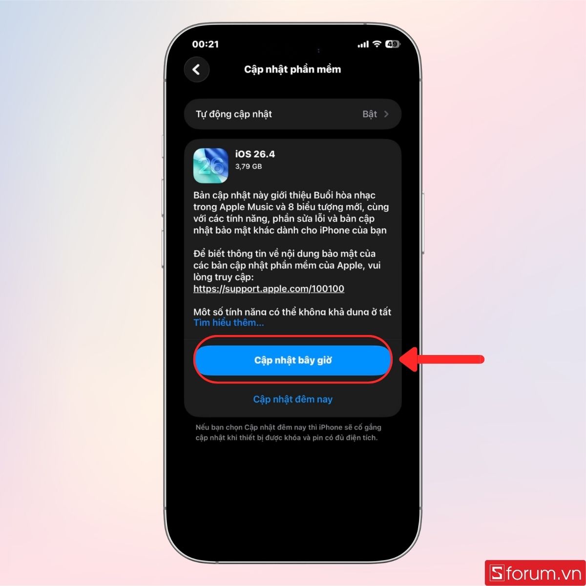 Cập nhật phần mềm nếu cần