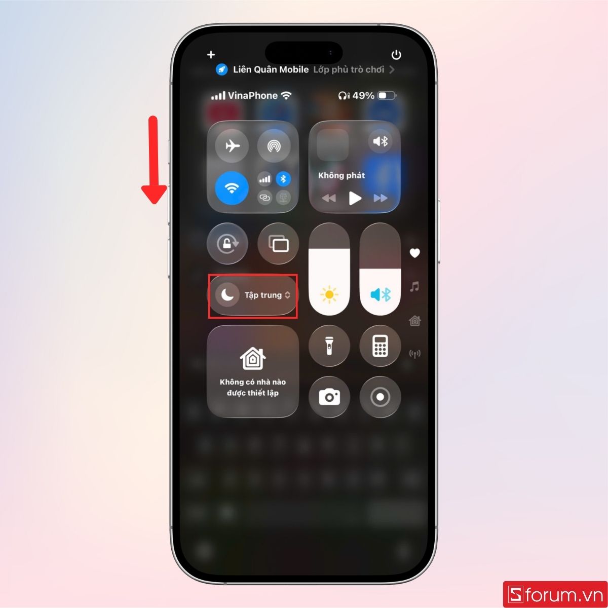 Mở nhanh Trung tâm điều khiển