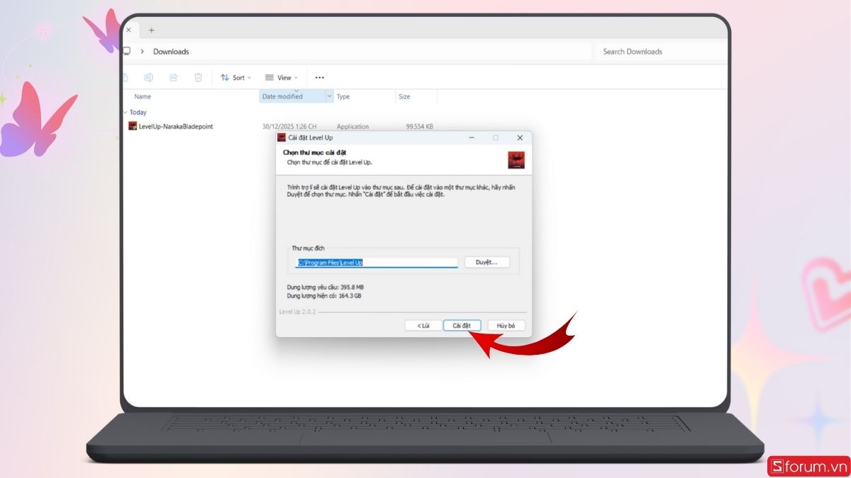 Chọn thư mục cần cài đặt