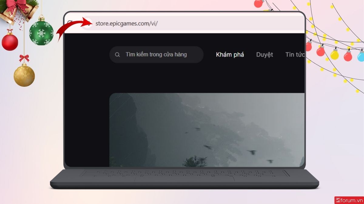 Truy cập vào trang web Epic Games Store