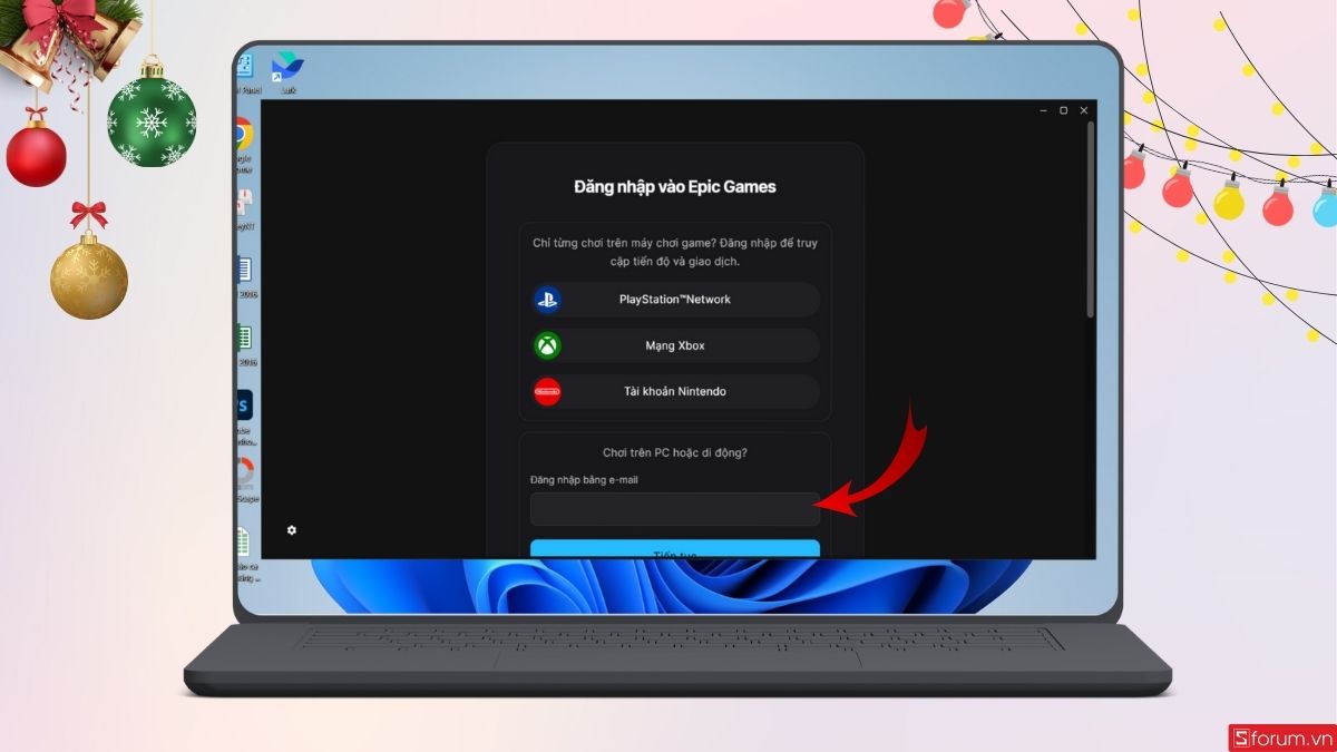 Mở và đăng nhập tài khoản Epic Games Store