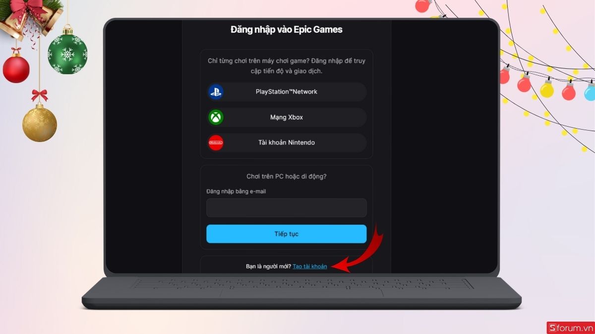 Tạo tài khoản Epic Games Store