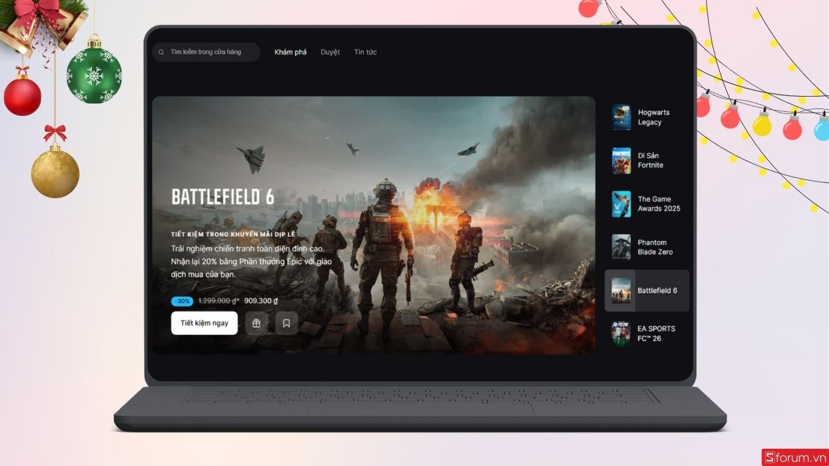 Giao diện Epic Games Store