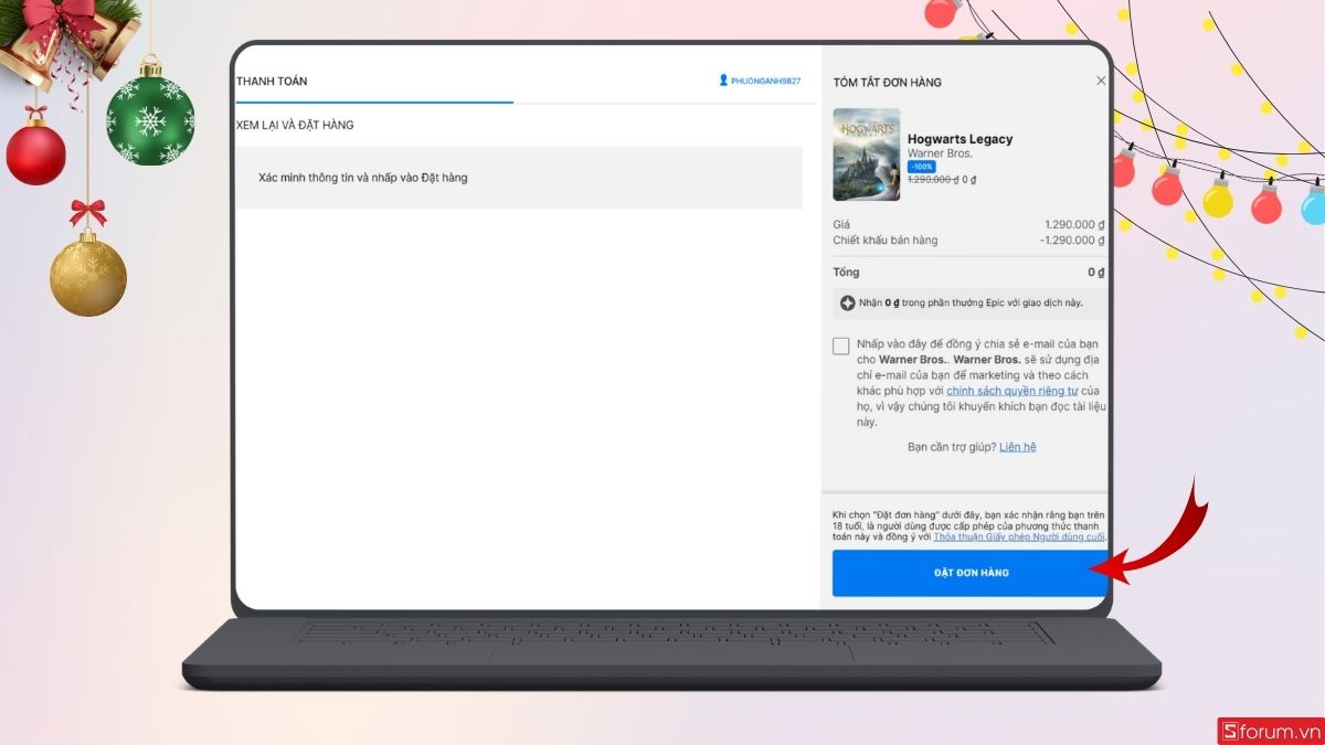 Kiểm tra thông tin và đặt đơn hàng