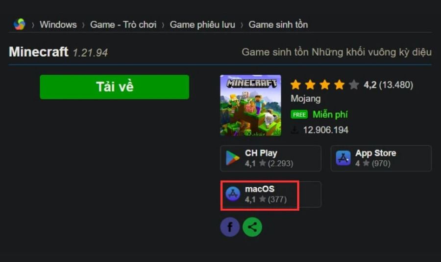 Cách tải phiên bản 1.21.94 trên iOS/MacOS