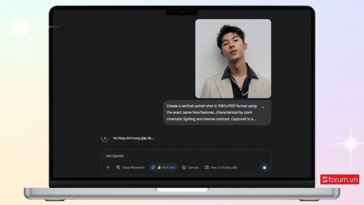 Chờ Gemini AI xử lý và tạo ảnh