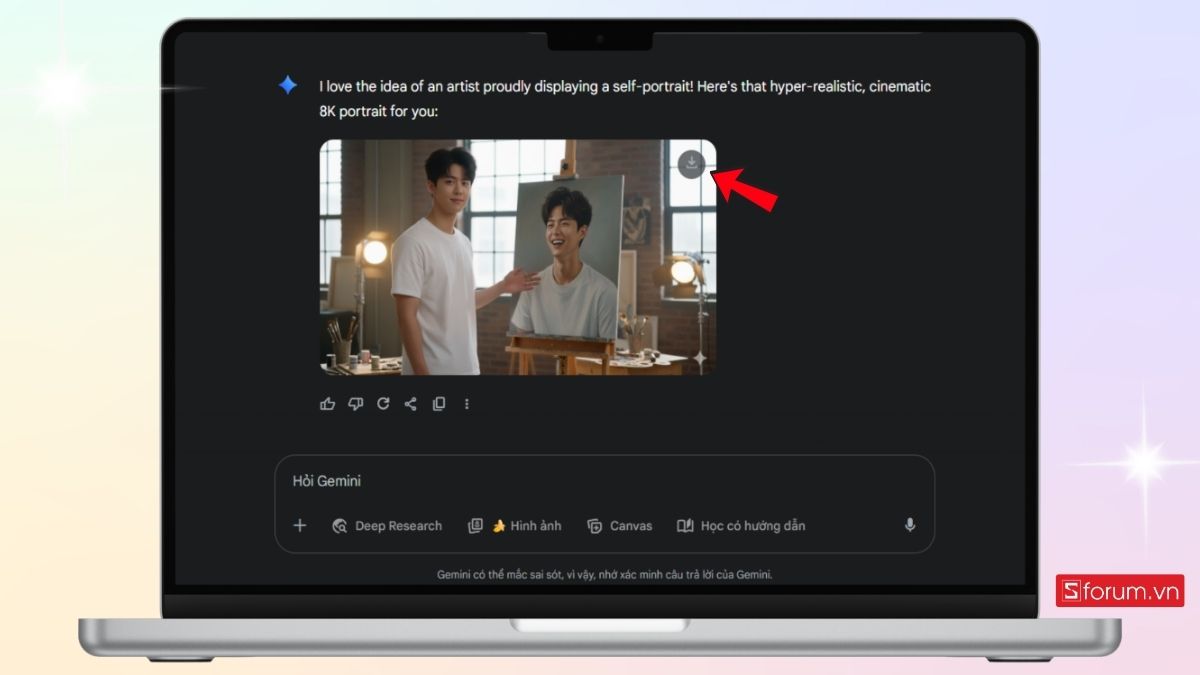 Bạn có thể tải ảnh về máy ngay lập tức