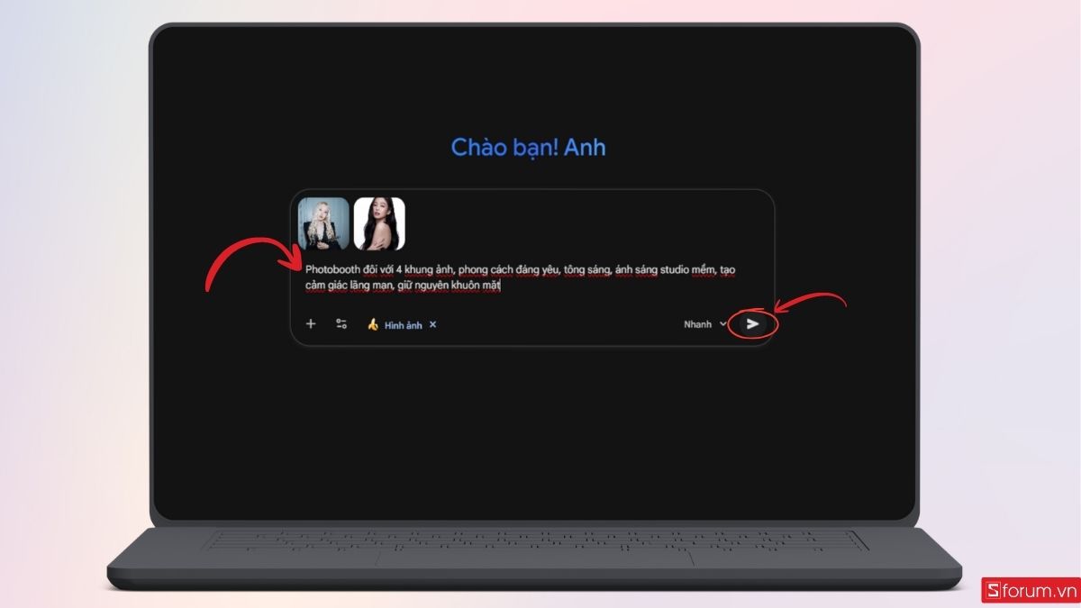 Nhập prompt để tạo ảnh trên Gemini