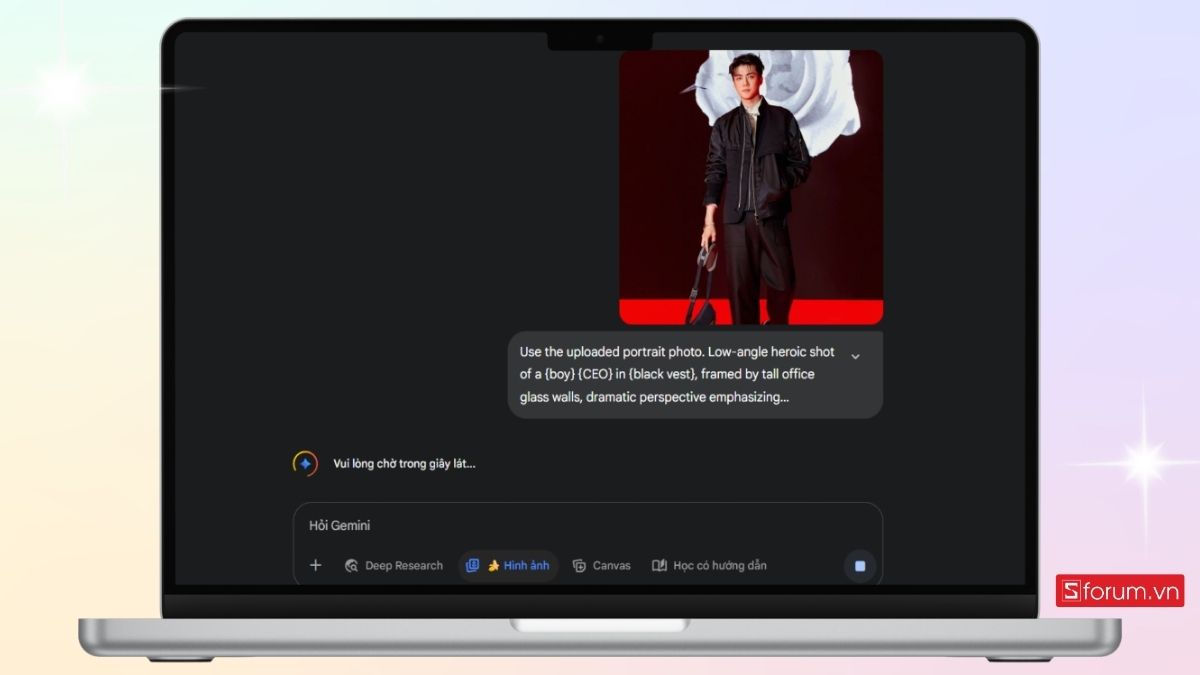 Chờ Gemini AI xử lý và tạo ảnh mới