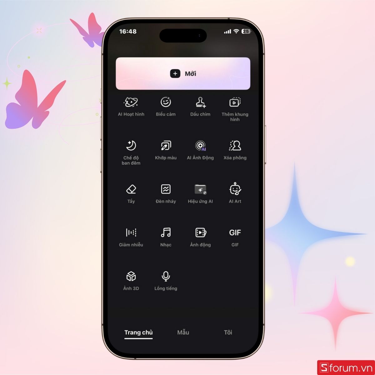 Nhấn chọn mục AI Art để tiếp tục tạo ảnh ngắm cực quang