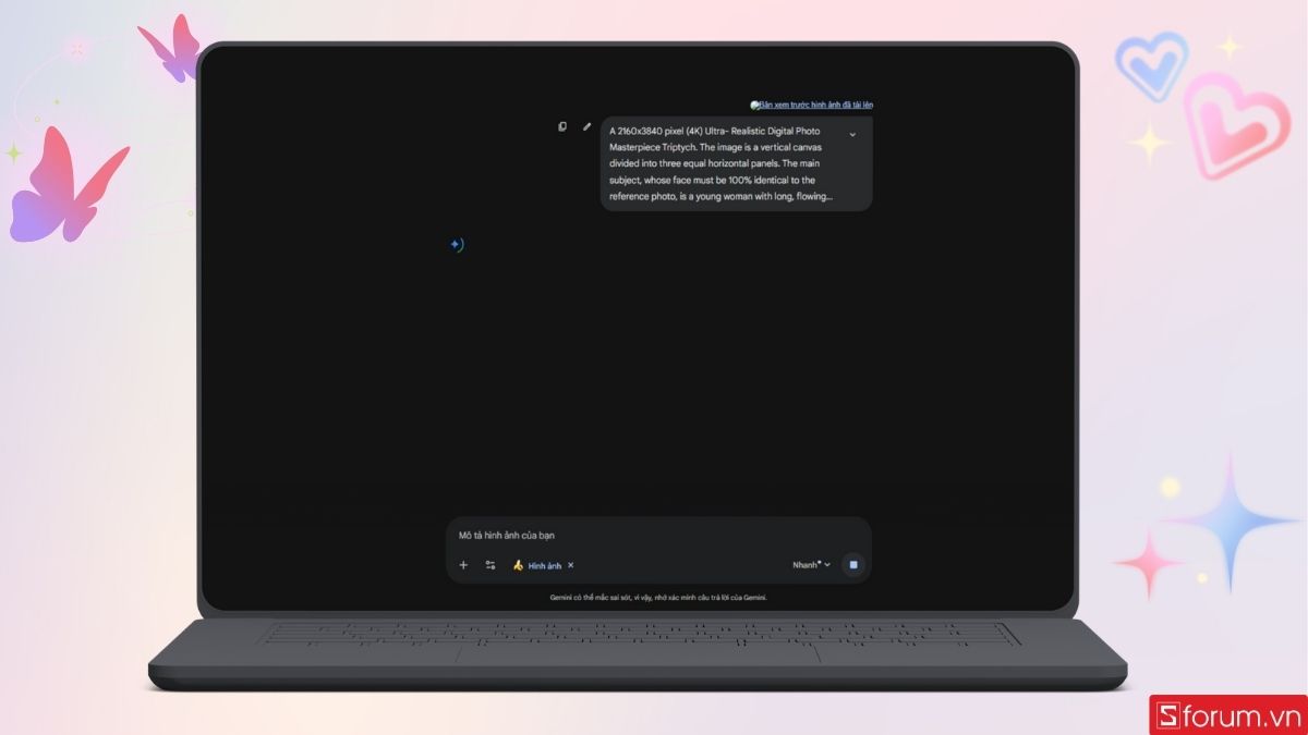 Chờ vài giây để Gemini xử lý yêu cầu của bạn