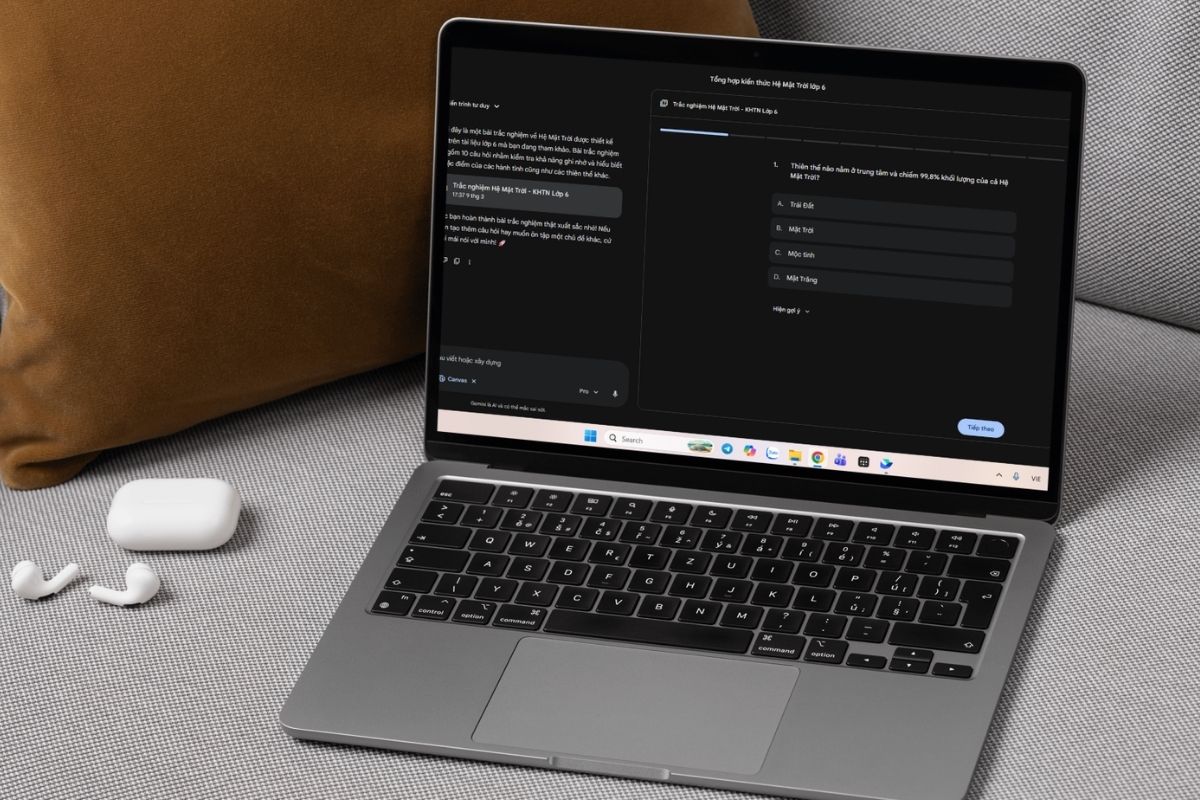 Gemini tạo bảng câu hỏi trắc nghiệm siêu nhanh chóng