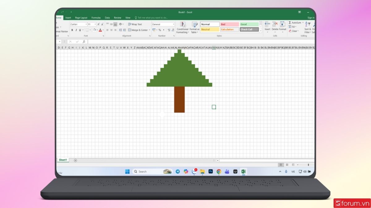 Tạo hình cây thông Noel cơ bản