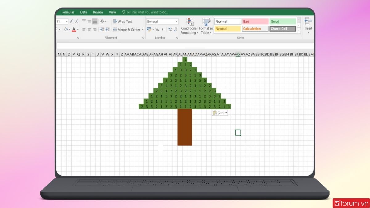 Dán toàn bộ công thức trên cho phần tán cây