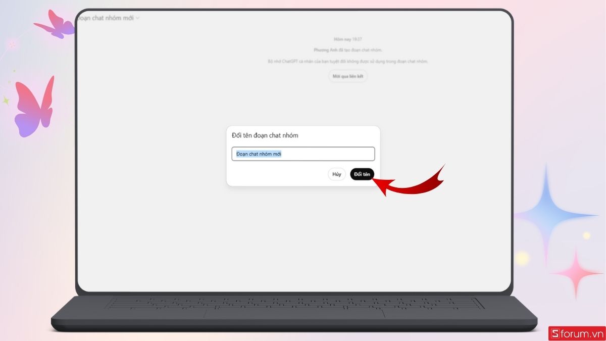 Đổi tên cho đoạn chat nhóm trên ChatGPT