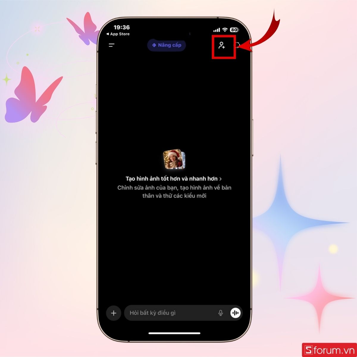 Nhấn vào biểu tượng như hình để thêm người vào nhóm