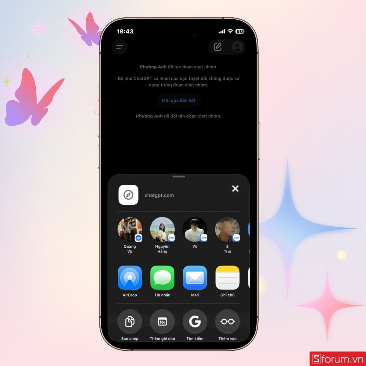 Gửi liên kết đến bạn bè