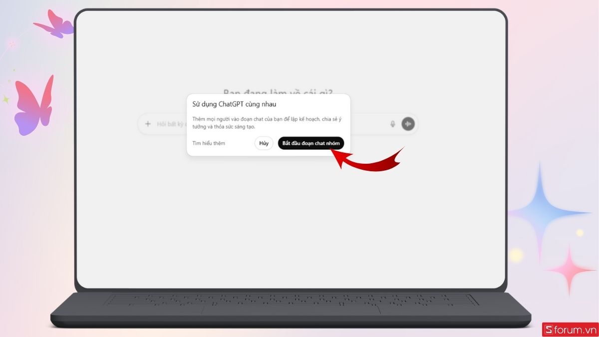 Nhấn vào Bắt đầu đoạn chat nhóm