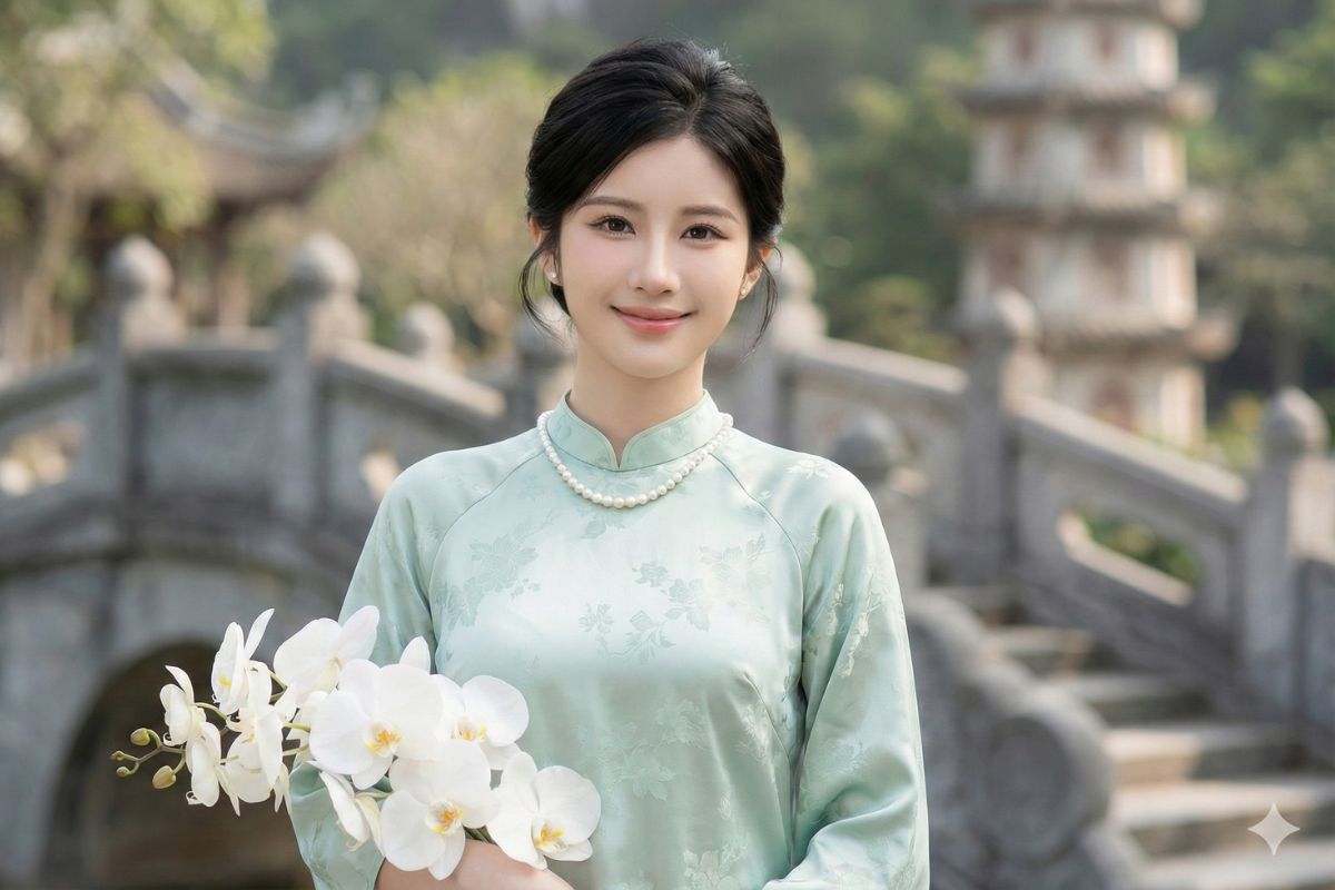 Ảnh tết áo dài tại chùa cổ