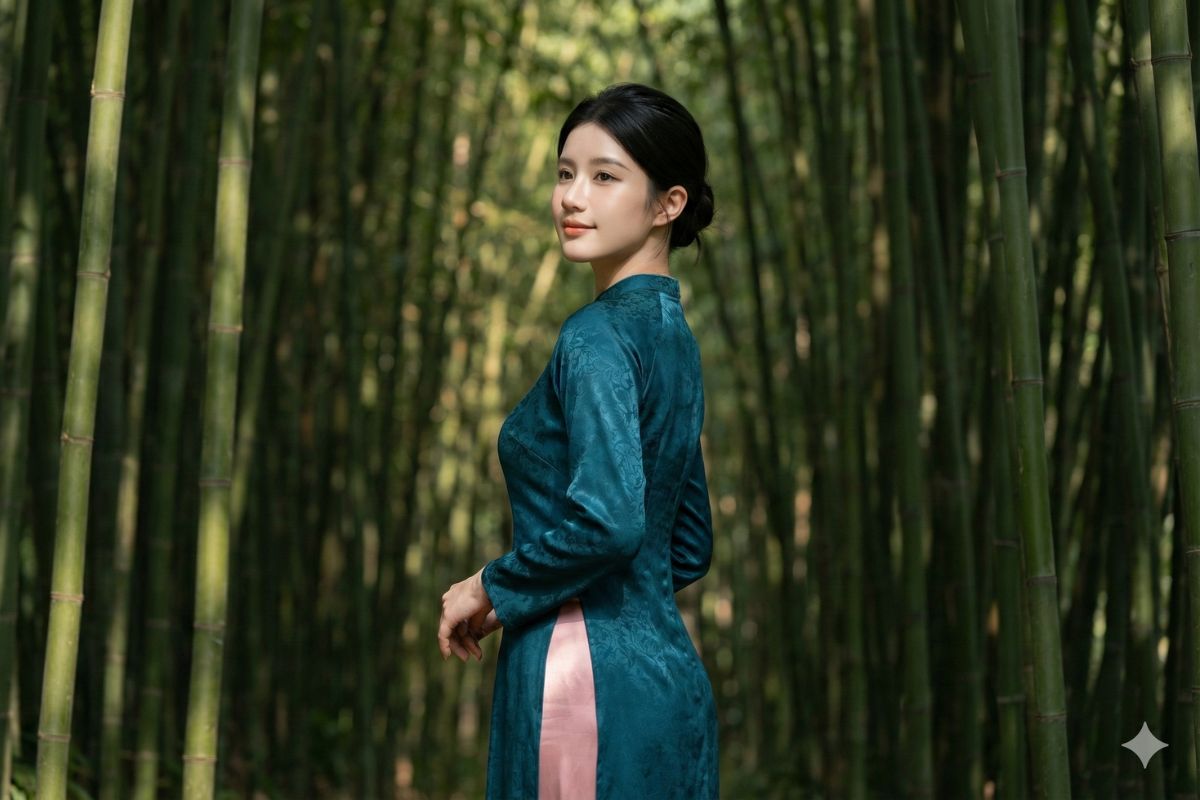 Ảnh tết áo dài trong rừng tre