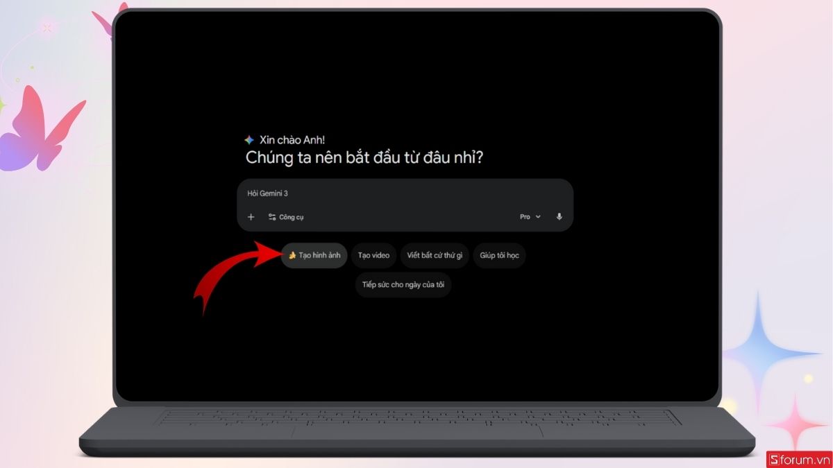 Chuyển Gemini sang chế độ tạo hình ảnh