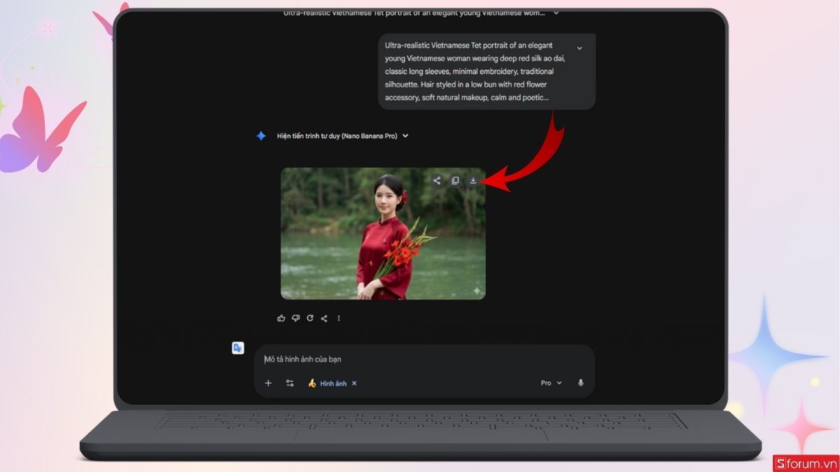 Tải ảnh đã tạo về máy