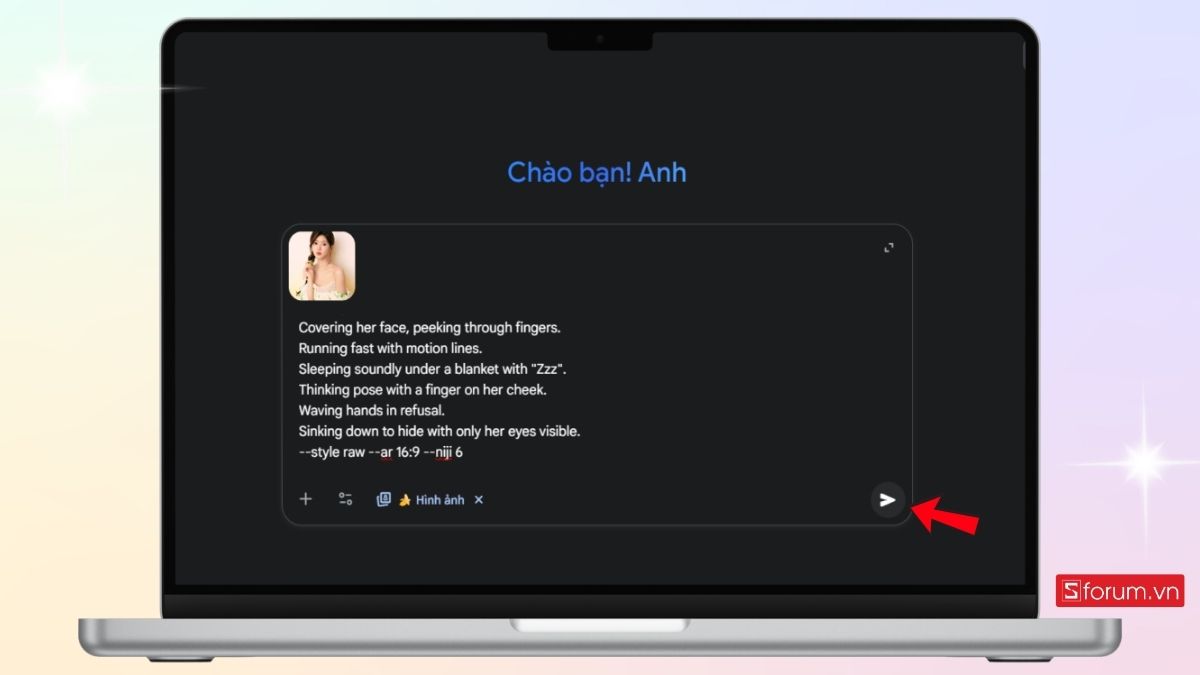 Nhập prompt để tạo sticker theo sở thích
