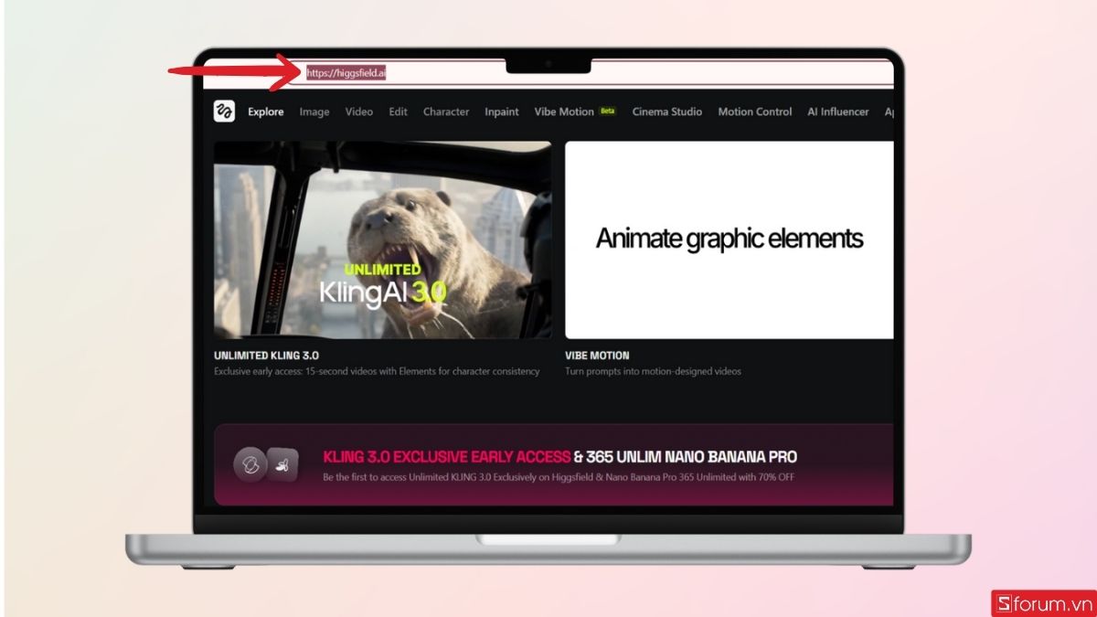 Vào ngay trang web Higgsfield.ai