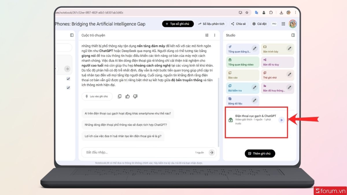 Video được tạo sẽ hiển thị như hình