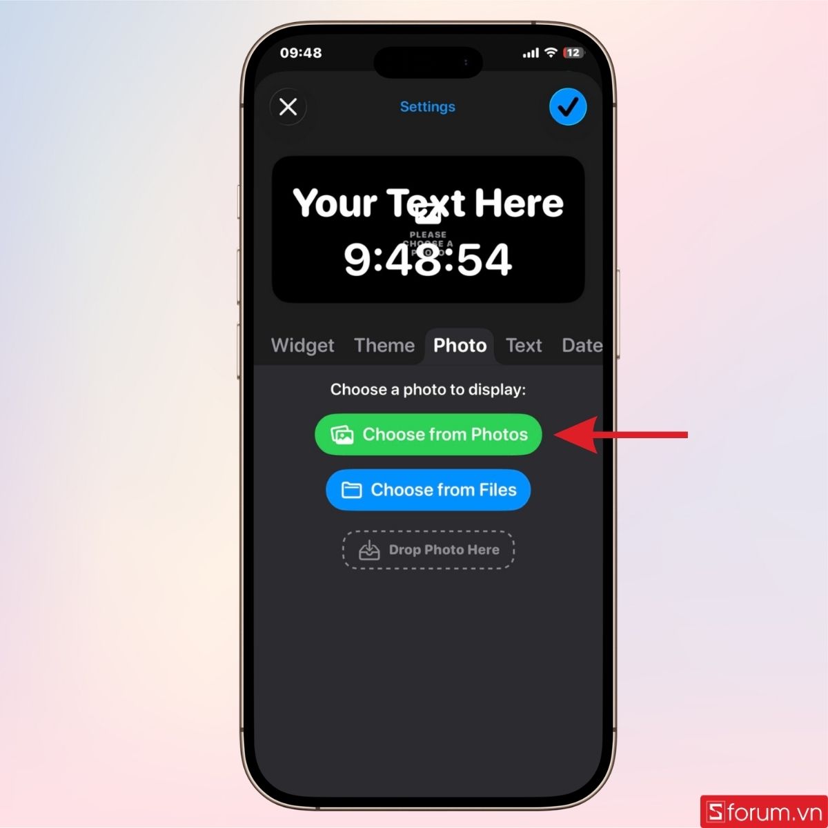 Tải ảnh chủ đề widget của bạn