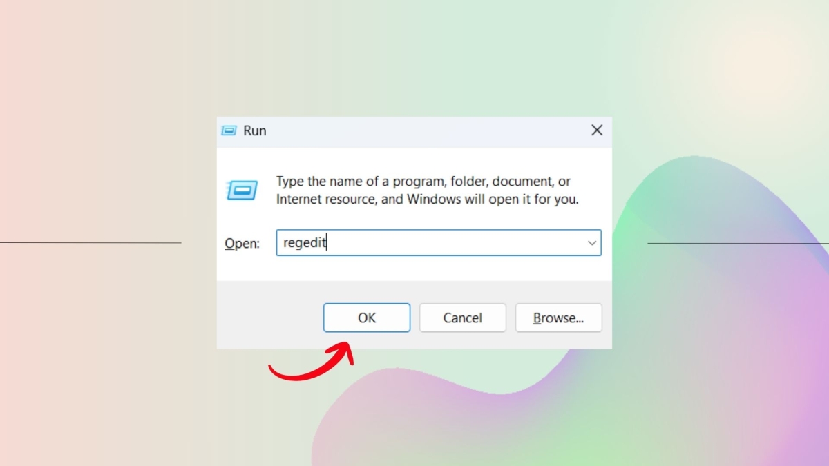 Tiến hành mở Registry Editor