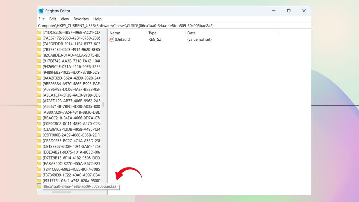 Tạo một key mới trong Registry Editor