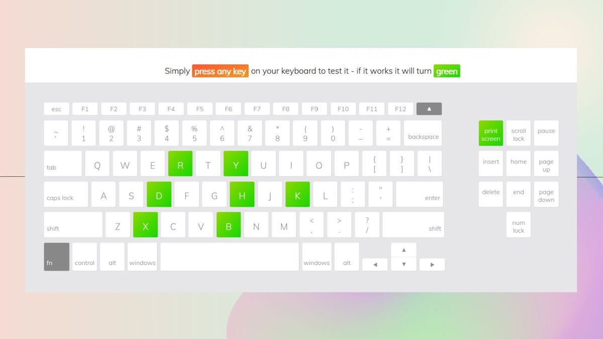 Các thao tác Test Keyboard thông qua keyboardchecker.com