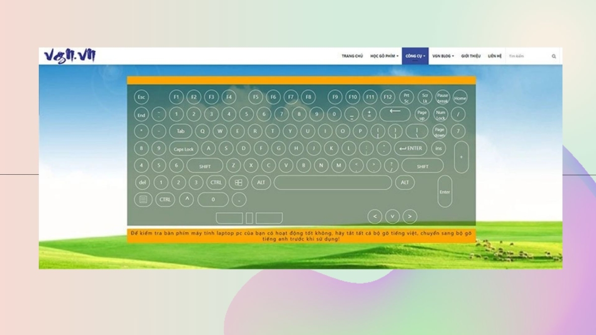 Kiểm tra bàn phím thông qua web VGN