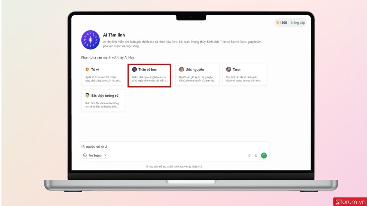 Tiếp tục chọn Thần số học