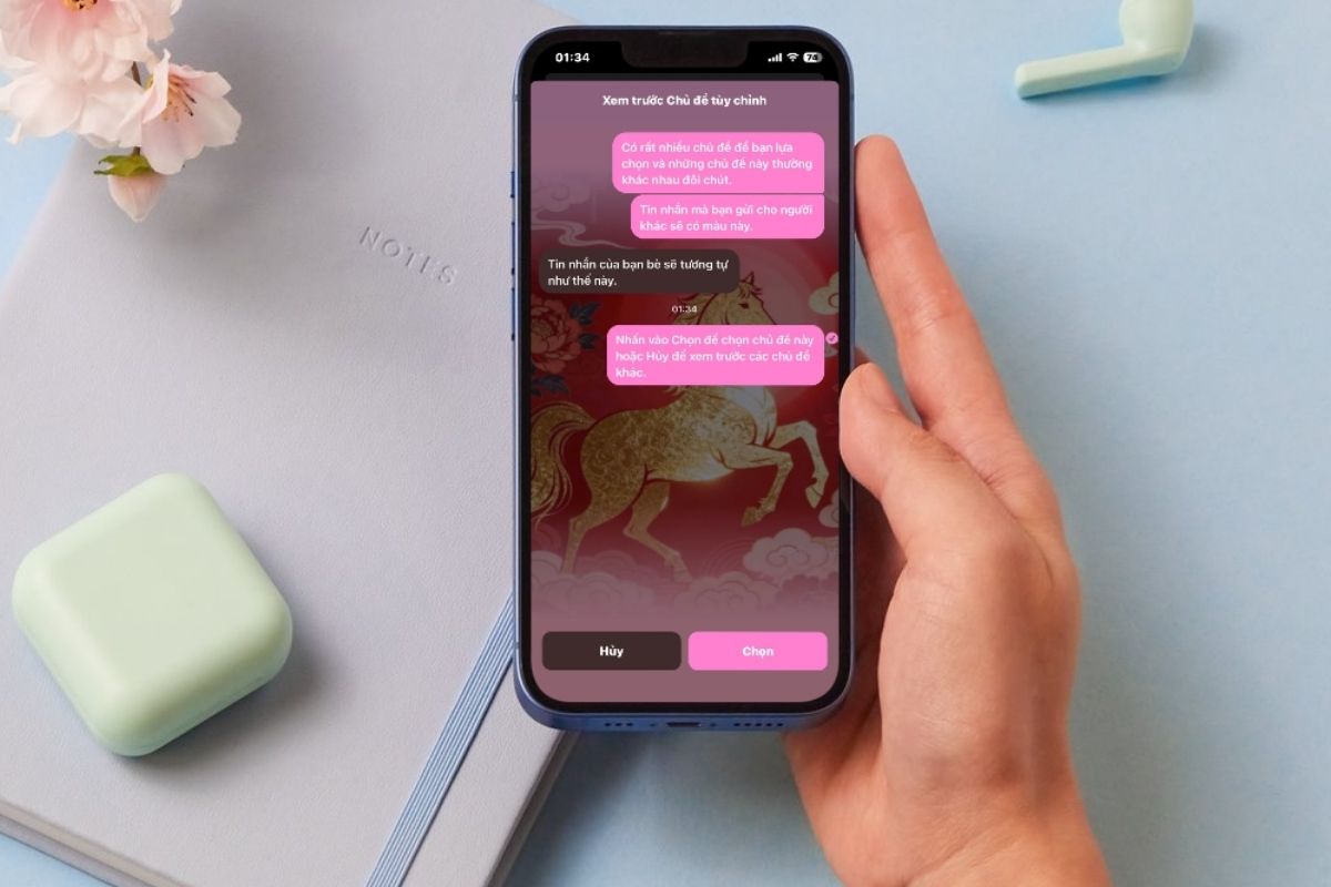 Thay đổi ngay chủ đề Tết trên Messenger