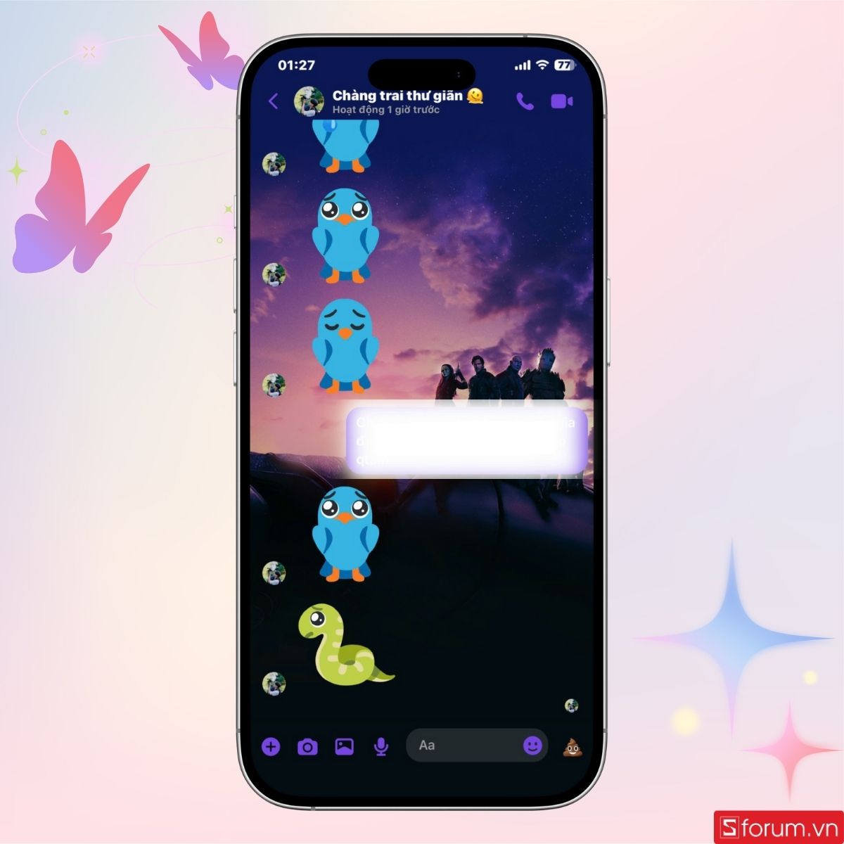 Nhấn vào một cuộc trò chuyện bạn muốn đổi chủ đề