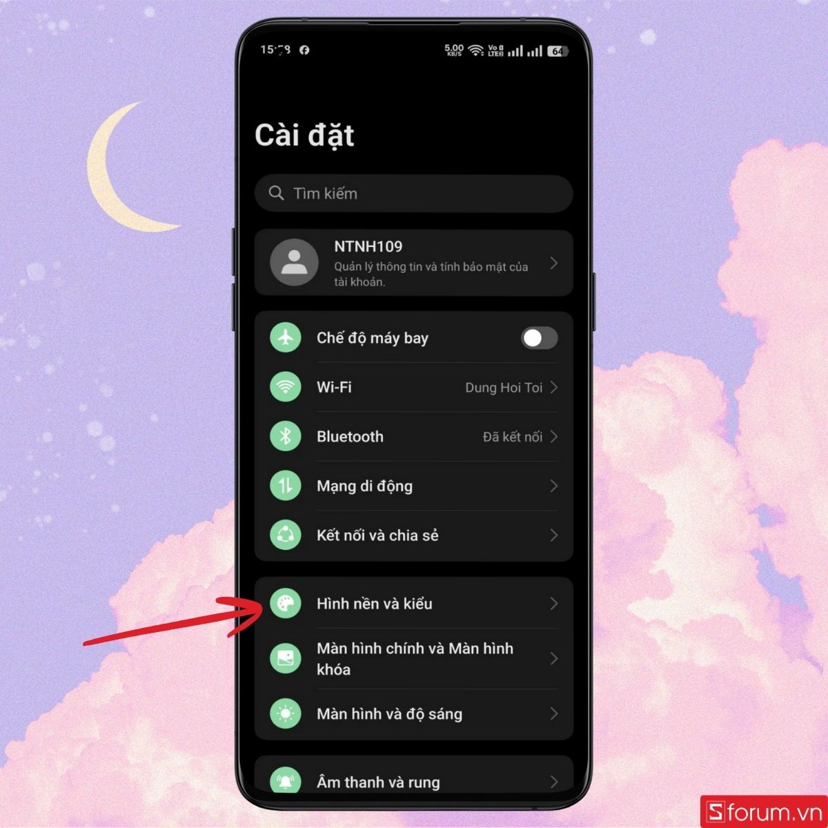 Cách thay đổi tùy chỉnh giao diện đồng hồ màn hình khoá trên OPPO bước 1