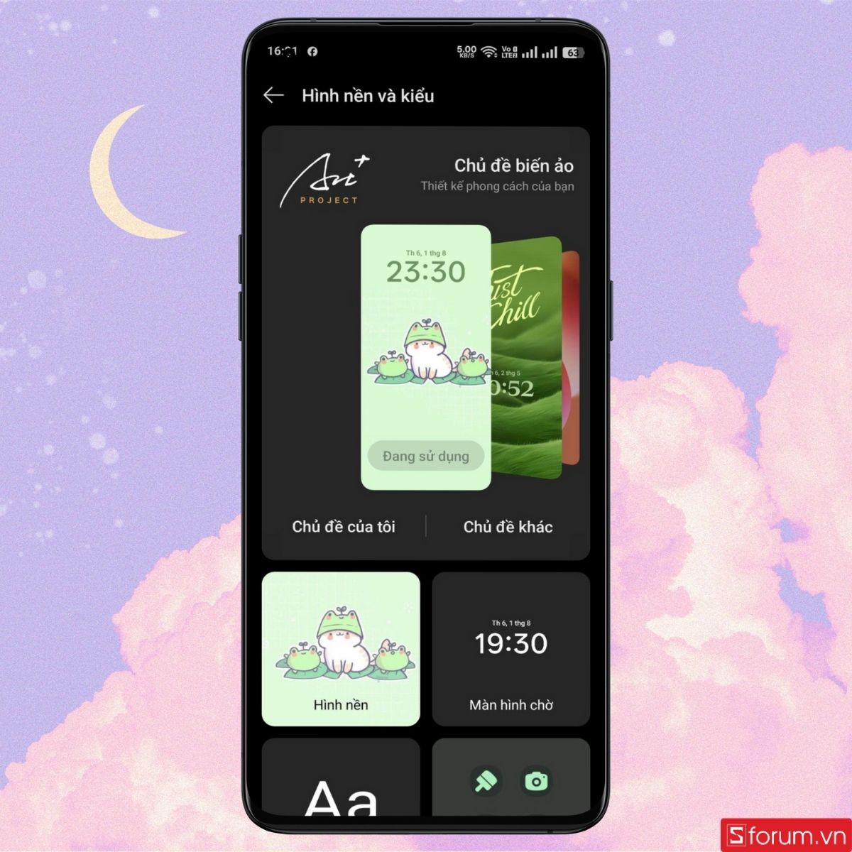 Cách thay đổi tùy chỉnh giao diện đồng hồ màn hình khoá trên OPPO bước 2