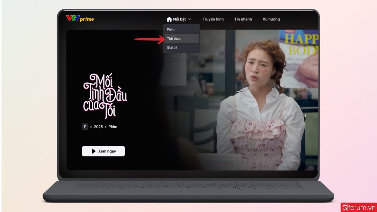 Vào mục thể thao trên kênh VTV Prime