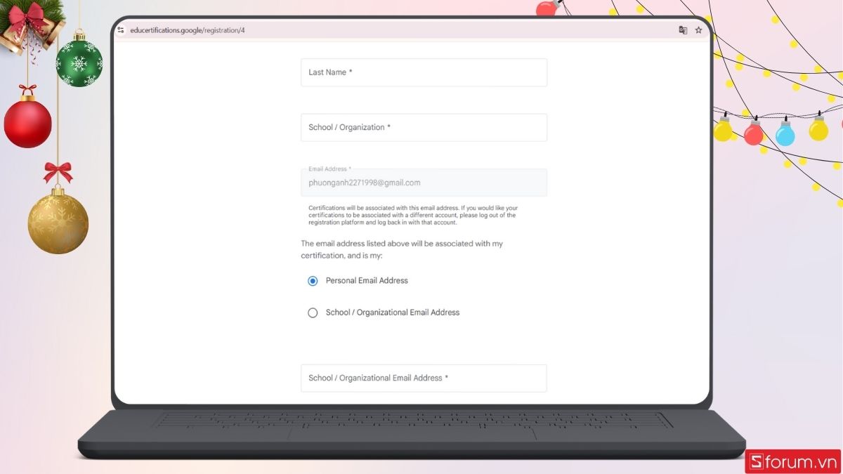 Nhập thông tin cá nhân của bạn