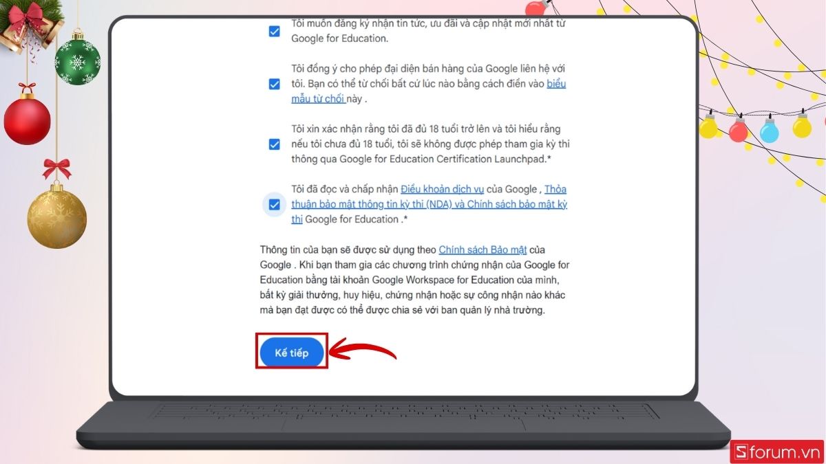 Đồng ý điều khoản trên trang web