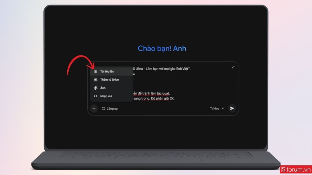 Tải ảnh lên Gemini Nano Banana Pro