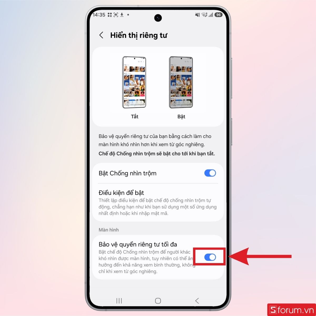 Bạn có thể bật thêm bảo vệ quyền riêng tư tối đa