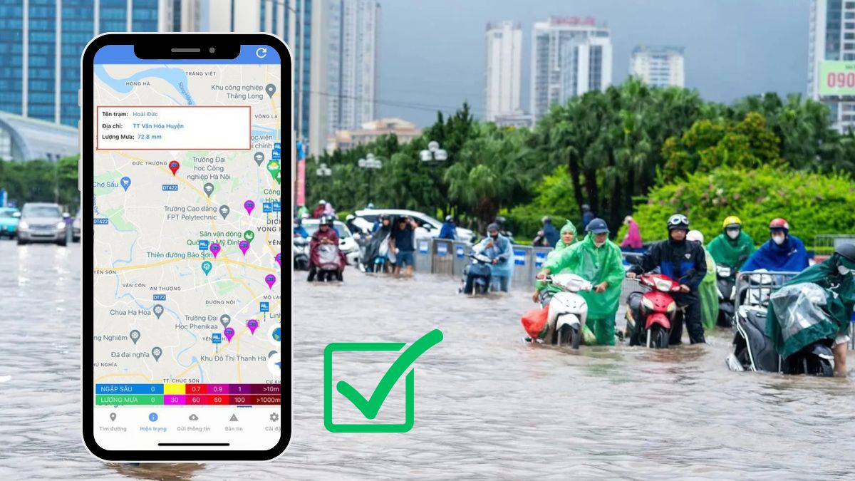 Hướng dẫn tra cứu điểm ngập úng tại Hà Nội bằng iHanoi & HSDC Maps